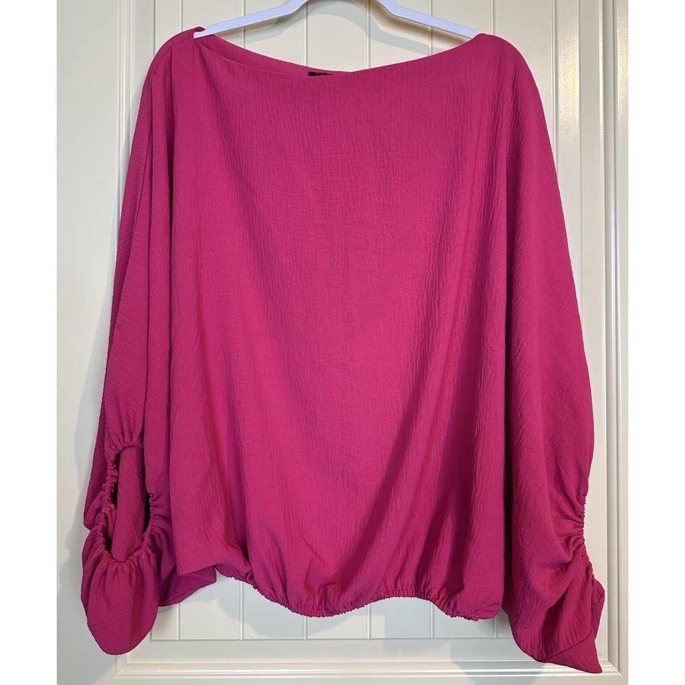 Oddy Medium pink oversized Kimono bubble Sleeve Boho‎ Peasant blouse preppy GUC